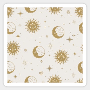 Boho Creative Hippie Pattern Design Geometric Texture Sun Moon Stars Space Universe Sticker